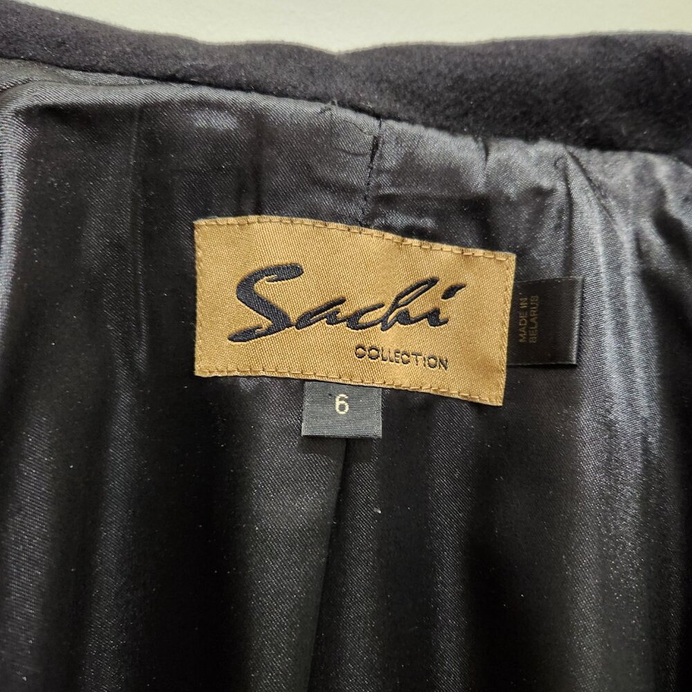 Vintage Sachi 100% Cashmere Black Coat - Picture 3 of 5
